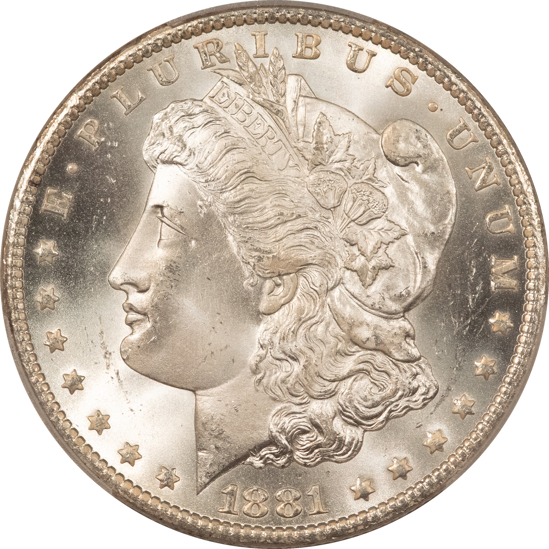 Dollars 1881-CC $1 MORGAN DOLLAR PCGS MS-66 BLAZING WHITE, PREMIUM QUALITY! CARSON CITY! Dollars 1881-CC $1 MORGAN DOLLAR PCGS MS-66 BLAZING WHITE, PREMIUM QUALITY! CARSON CITY!