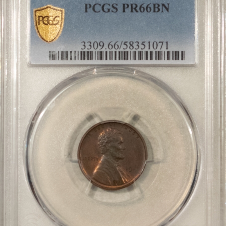 Lincoln Cents (Wheat) 1911 MATTE PROOF LINCOLN CENT – PCGS PR-66 BN, NEARLY RED REVERSE!