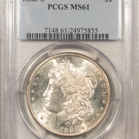 Dollars 1883-S $1 MORGAN DOLLAR – PCGS MS-61, FROSTY WHITE BRILLIANT UNCIRCULATED!