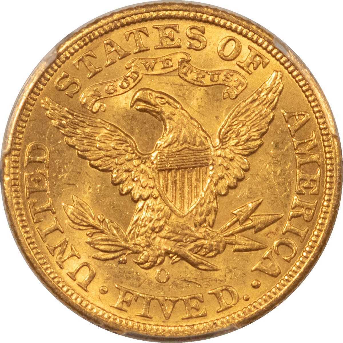 $5 1893-O $5 LIBERTY GOLD HALF EAGLE – PCGS MS-62, ORIGINAL, CHOICE & CAC APPROVED! $5 1893-O $5 LIBERTY GOLD HALF EAGLE – PCGS MS-62, ORIGINAL, CHOICE & CAC APPROVED!