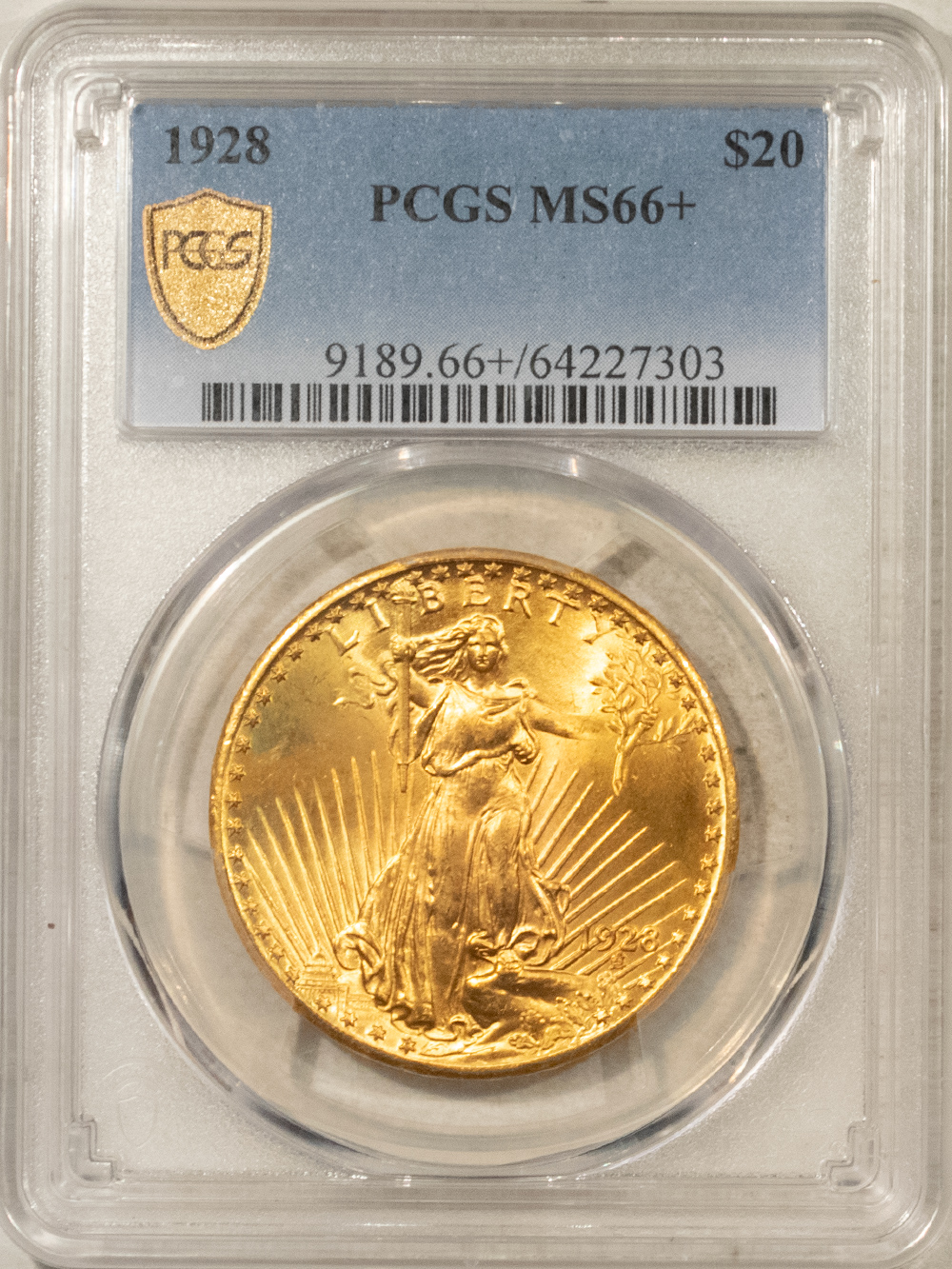 $20 1928 $20 ST GAUDENS GOLD DOUBLE EAGLE – PCGS MS-66+, GORGEOUS! PREMIUM QUALITY! $20 1928 $20 ST GAUDENS GOLD DOUBLE EAGLE – PCGS MS-66+, GORGEOUS! PREMIUM QUALITY!