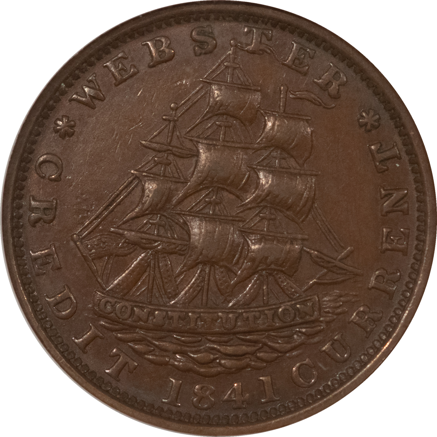 Civil War & Hard Times 1841 HT-18 DANIEL WEBSTER HARD TIMES TOKEN – NGC MS-62 BN Civil War & Hard Times 1841 HT-18 DANIEL WEBSTER HARD TIMES TOKEN – NGC MS-62 BN