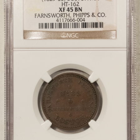 Civil War & Hard Times (1829-33) BOSTON MA HT-162 – NGC XF-45 BN FARNSWORTH, PHIPPS & CO