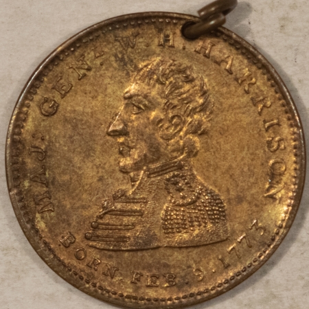 Civil War & Hard Times 1840 WILLIAM HENRY HARRISON THE PEOPLES CHOICE HT-815, 24 MM BRASS, UNCIRCULATED