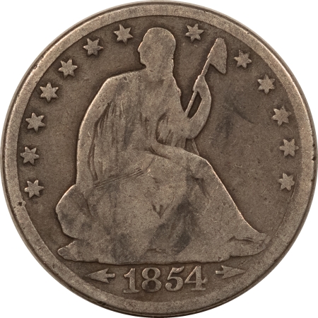 Half Dollars 1854-O SEATED LIBERTY HALF DOLLAR, ARROWS – CIRCULATED!