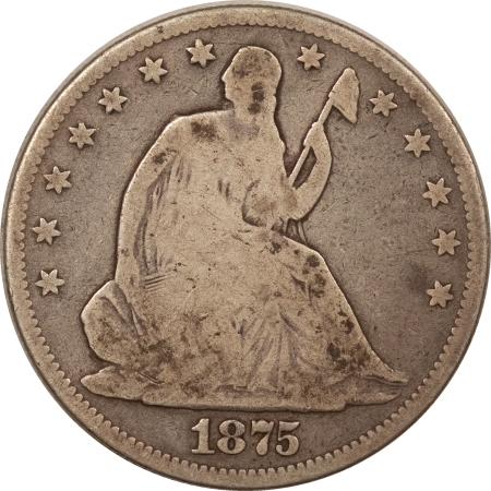 Half Dollars 1875 SEATED LIBERTY HALF DOLLAR – PLEASING CIRCULATED EXAMPLE!
