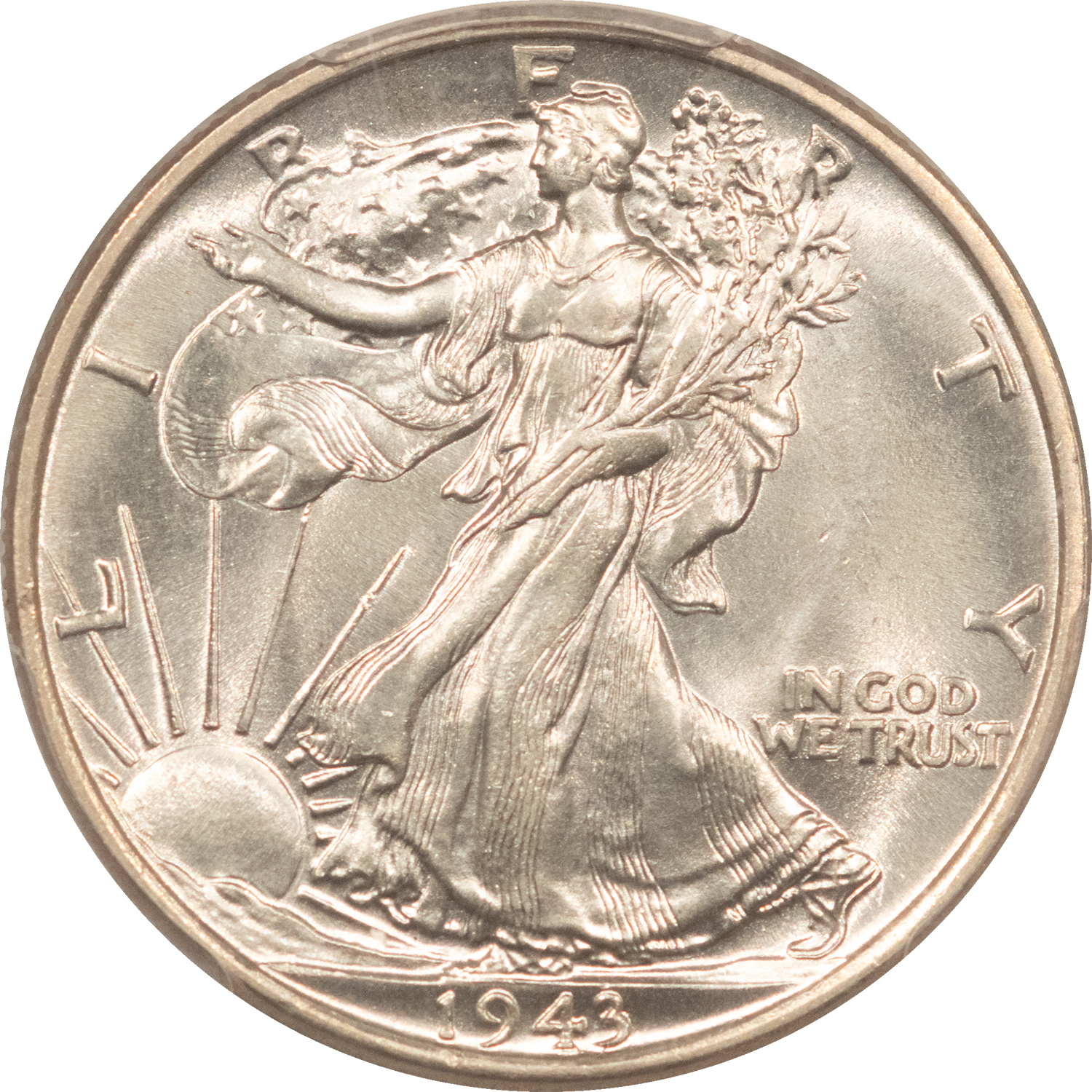 Half Dollars 1943 WALKING LIBERTY HALF DOLLAR – PCGS MS-64, BLAST WHITE! Half Dollars 1943 WALKING LIBERTY HALF DOLLAR – PCGS MS-64, BLAST WHITE!