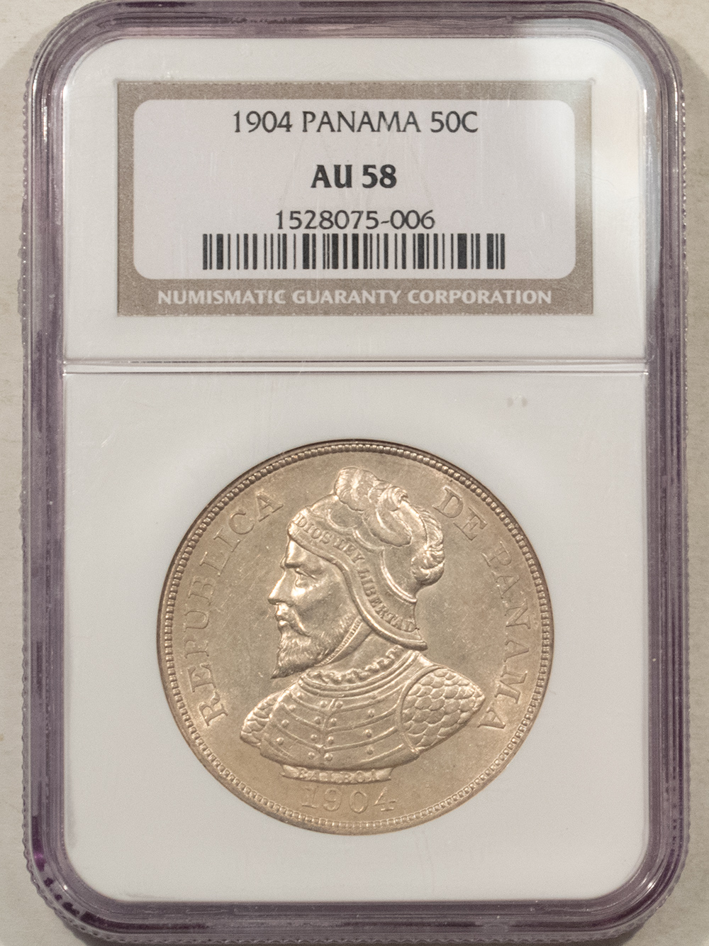 New Certified Coins 1904 PANAMA 50 CENTESIMOS KM#5 – NGC AU-58, TOUGH! New Certified Coins 1904 PANAMA 50 CENTESIMOS KM#5 – NGC AU-58, TOUGH!