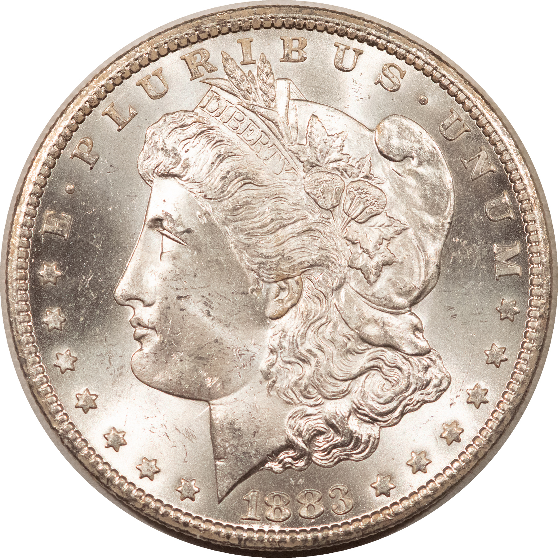 Dollars 1883-CC $1 MORGAN DOLLAR – WHITE CHOICE BRILLIANT UNCIRCULATED, CARSON CITY! Dollars 1883-CC $1 MORGAN DOLLAR – WHITE CHOICE BRILLIANT UNCIRCULATED, CARSON CITY!