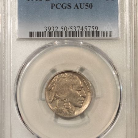 Buffalo Nickels 1916-D BUFFALO NICKEL – PCGS AU-50