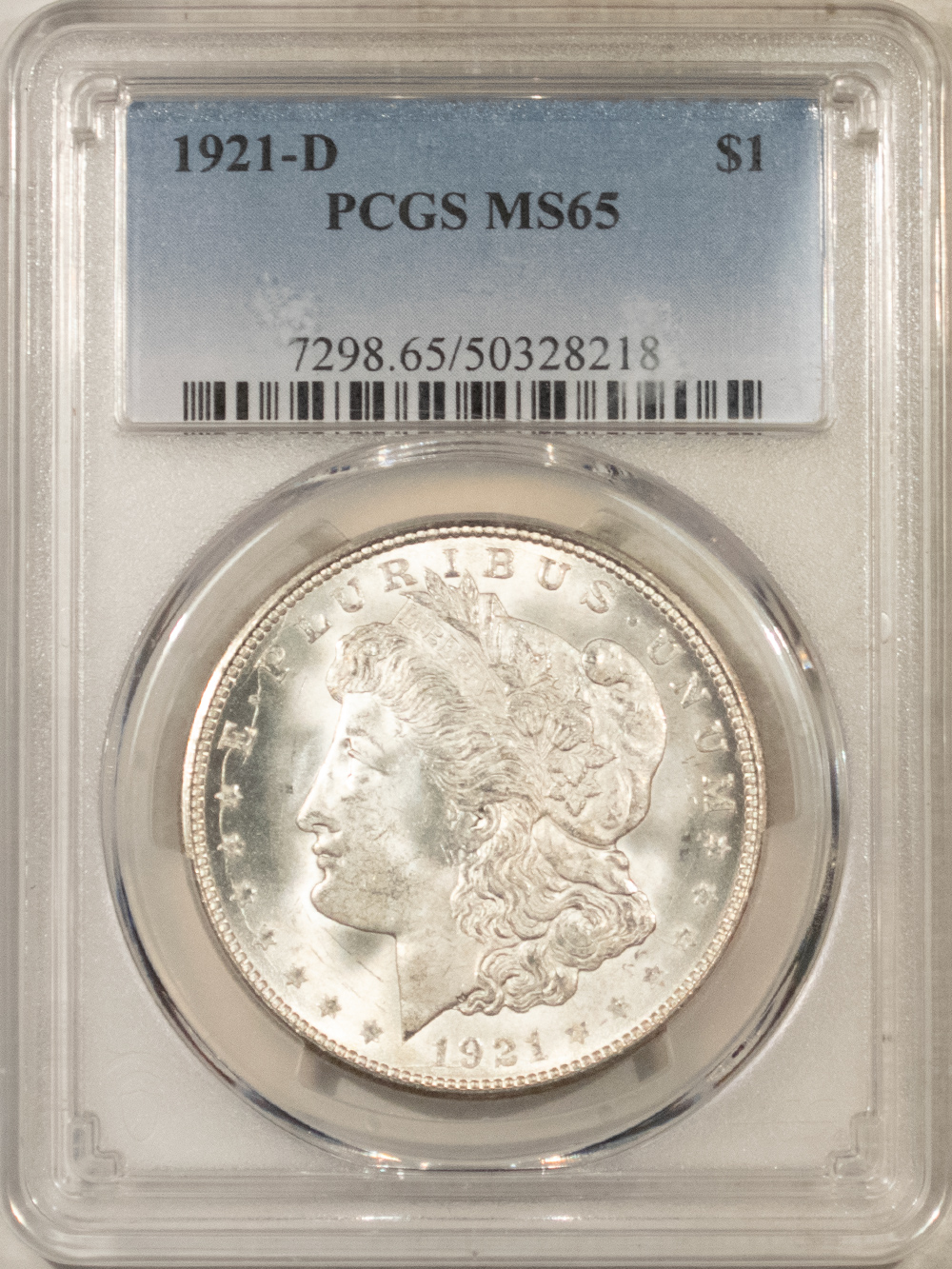 Dollars 1921-D $1 MORGAN DOLLAR – PCGS MS-65 Dollars 1921-D $1 MORGAN DOLLAR – PCGS MS-65