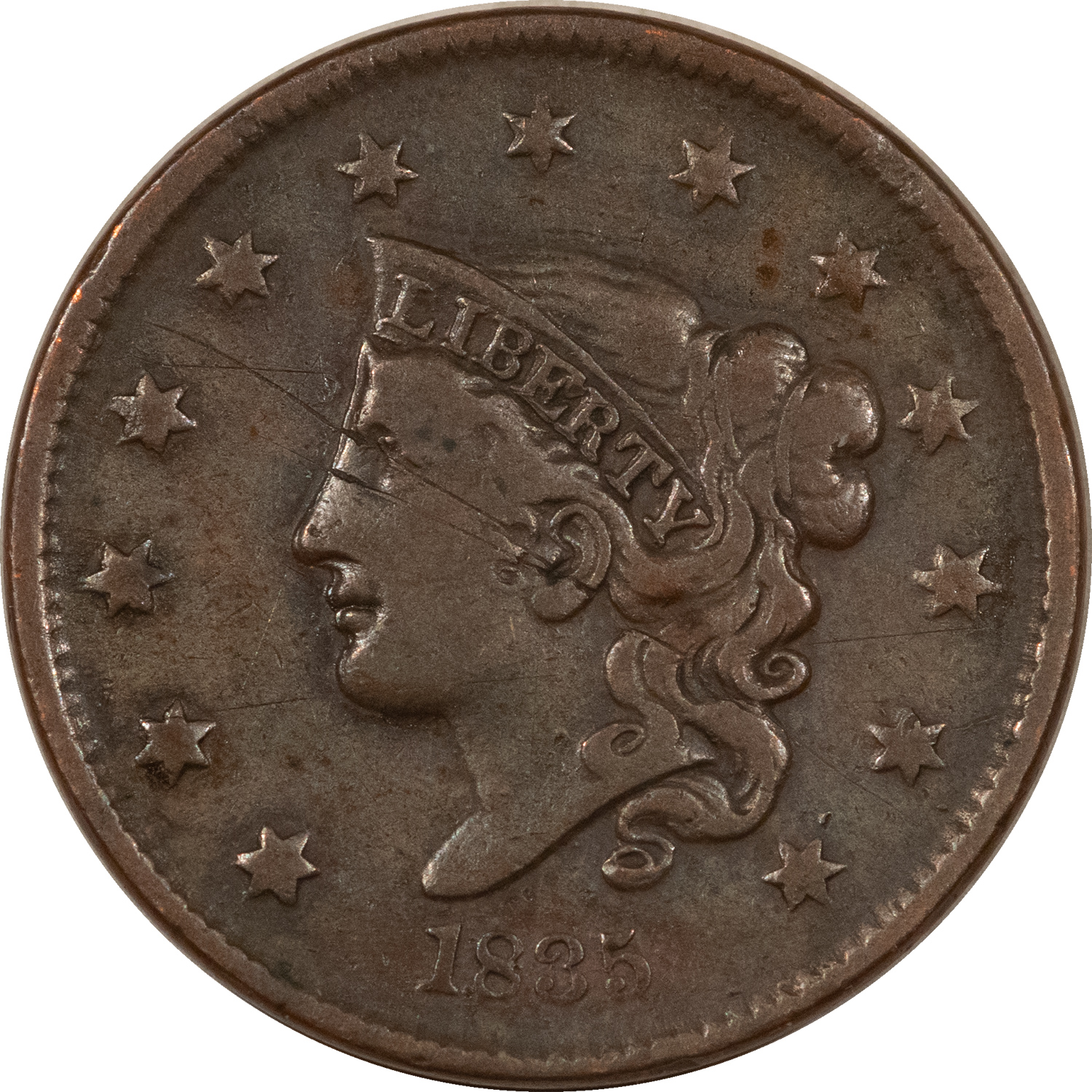 Coronet Head Large Cents 1835 CORONET HEAD LARGE CENT SMALL DATE SMALL STARS – PLEASING CIRC EXAMPLE! Coronet Head Large Cents 1835 CORONET HEAD LARGE CENT SMALL DATE SMALL STARS – PLEASING CIRC EXAMPLE!