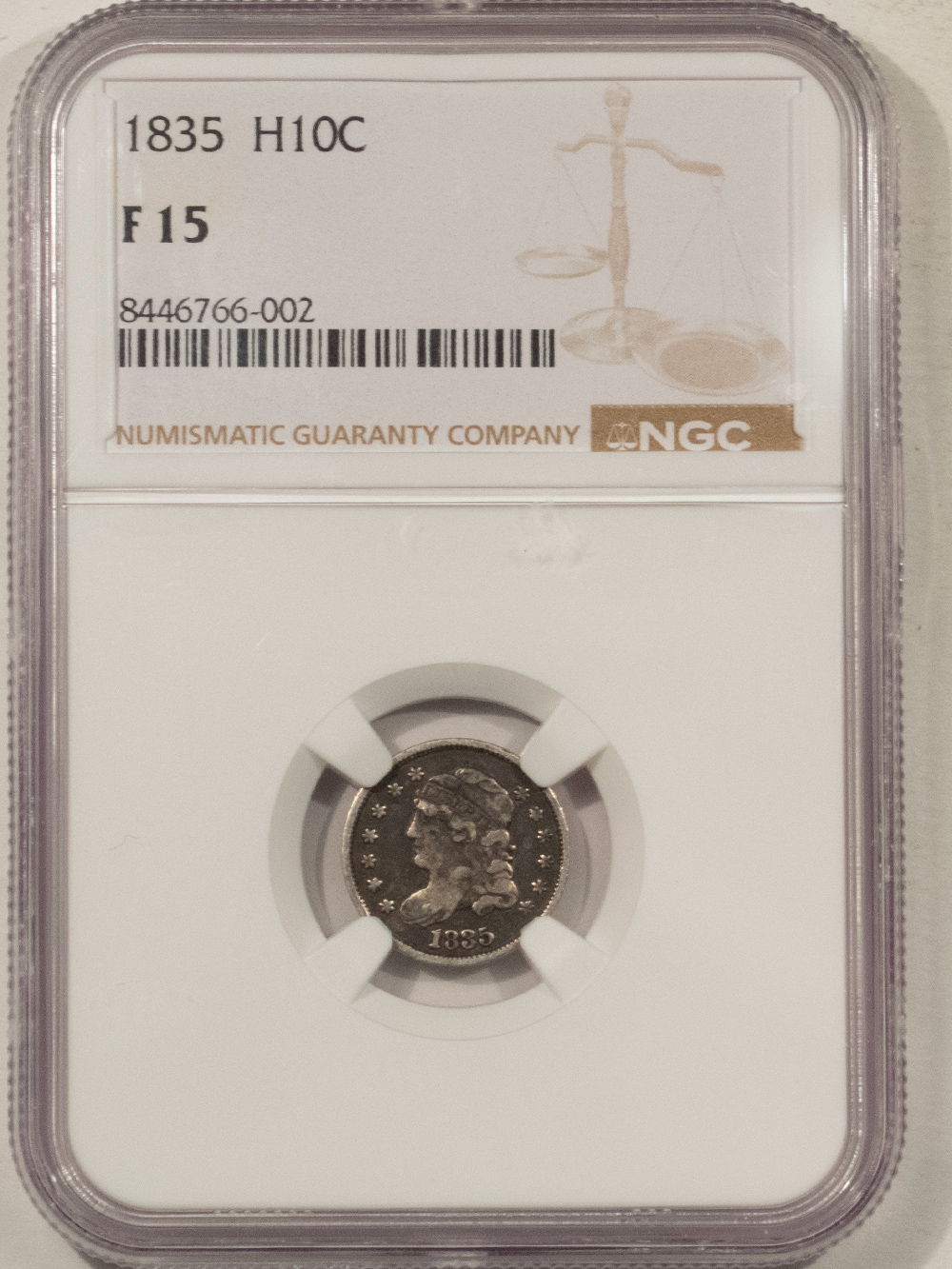 Capped Bust Half Dimes 1835 CAPPED BUST HALF DIME – NGC F-15 Capped Bust Half Dimes 1835 CAPPED BUST HALF DIME – NGC F-15
