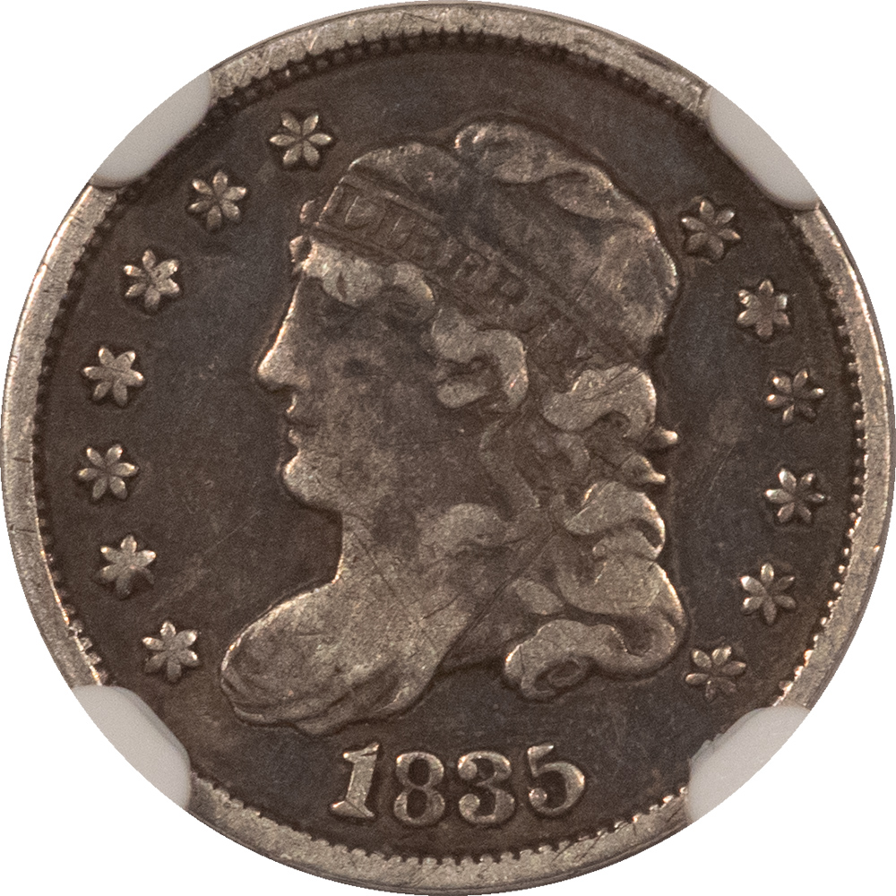 Capped Bust Half Dimes 1835 CAPPED BUST HALF DIME – NGC F-15 Capped Bust Half Dimes 1835 CAPPED BUST HALF DIME – NGC F-15