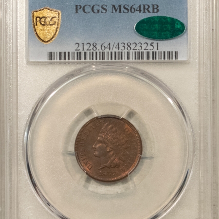 CAC Approved Coins 1877 INDIAN CENT – PCGS MS-64 RB, CAC APPROVED! ORIGINAL, FRESH KEY-DATE!