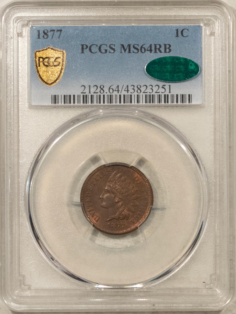 CAC Approved Coins 1877 INDIAN CENT – PCGS MS-64 RB, CAC APPROVED! ORIGINAL, FRESH KEY-DATE! CAC Approved Coins 1877 INDIAN CENT – PCGS MS-64 RB, CAC APPROVED! ORIGINAL, FRESH KEY-DATE!