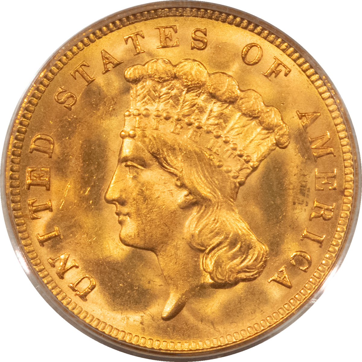 $3 1888 $3 GOLD PRINCESS PCGS MS-64, OLD GREEN HOLDER, LUSTROUS, FRESH, LOW-MINTAGE $3 1888 $3 GOLD PRINCESS PCGS MS-64, OLD GREEN HOLDER, LUSTROUS, FRESH, LOW-MINTAGE