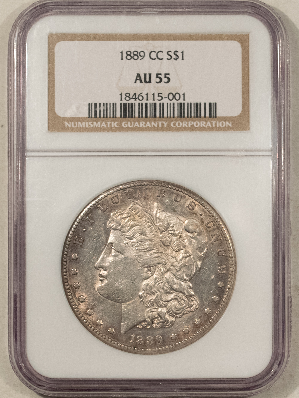 Dollars 1889-CC $1 MORGAN DOLLAR – NGC AU-55, KEY-DATE! CARSON CITY! Dollars 1889-CC $1 MORGAN DOLLAR – NGC AU-55, KEY-DATE! CARSON CITY!