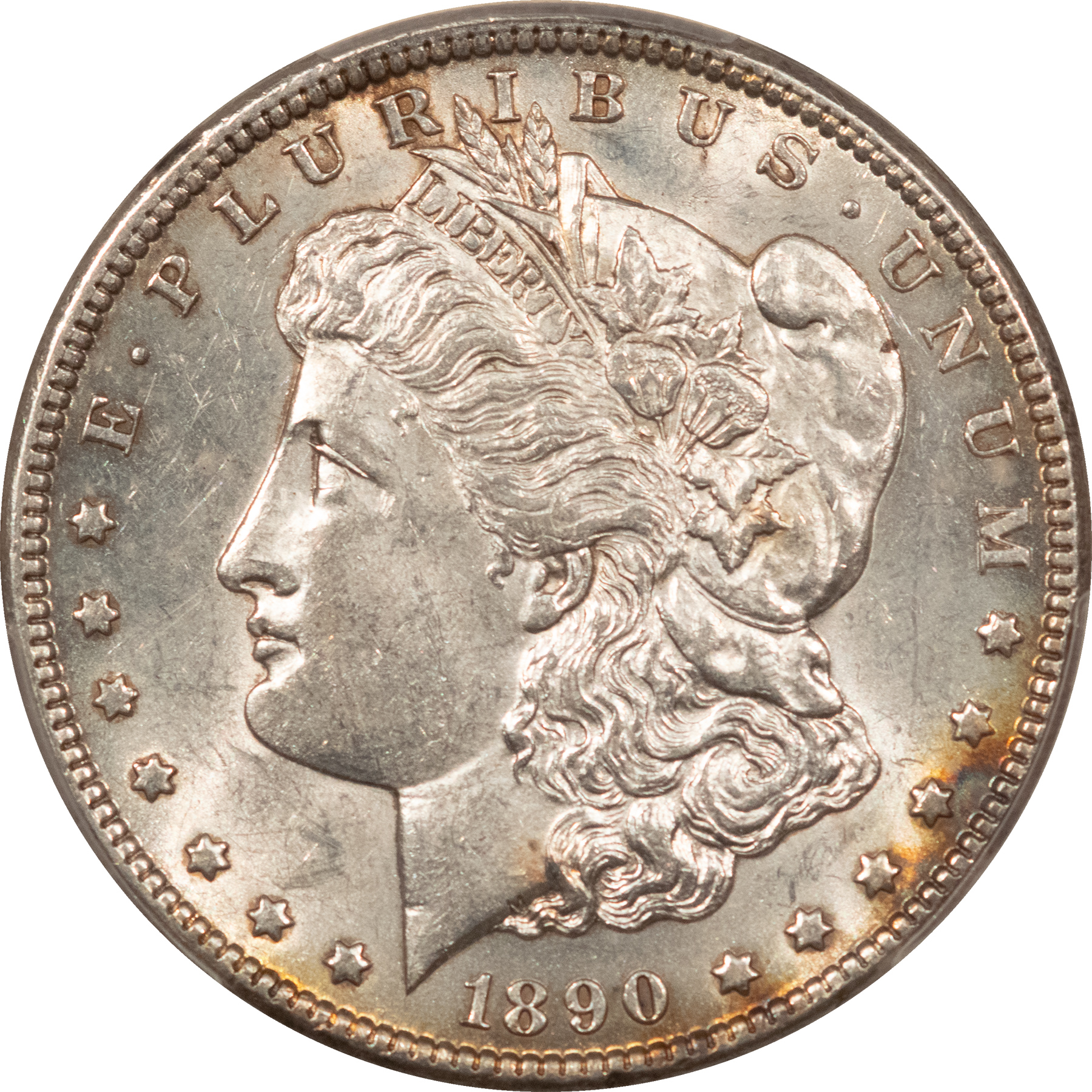 Dollars 1890-CC $1 MORGAN DOLLAR, PCGS AU-58 PQ & LOOKS FULLY UNCIRCULATED, CARSON CITY! Dollars 1890-CC $1 MORGAN DOLLAR, PCGS AU-58 PQ & LOOKS FULLY UNCIRCULATED, CARSON CITY!