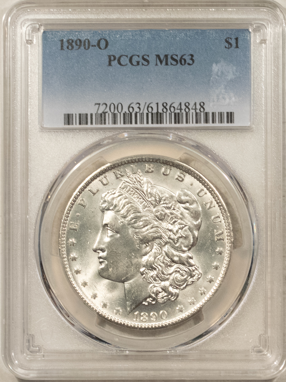 Dollars 1890-O $1 MORGAN DOLLAR – PCGS MS-63, BLAST WHITE & PREMIUM QUALITY! Dollars 1890-O $1 MORGAN DOLLAR – PCGS MS-63, BLAST WHITE & PREMIUM QUALITY!