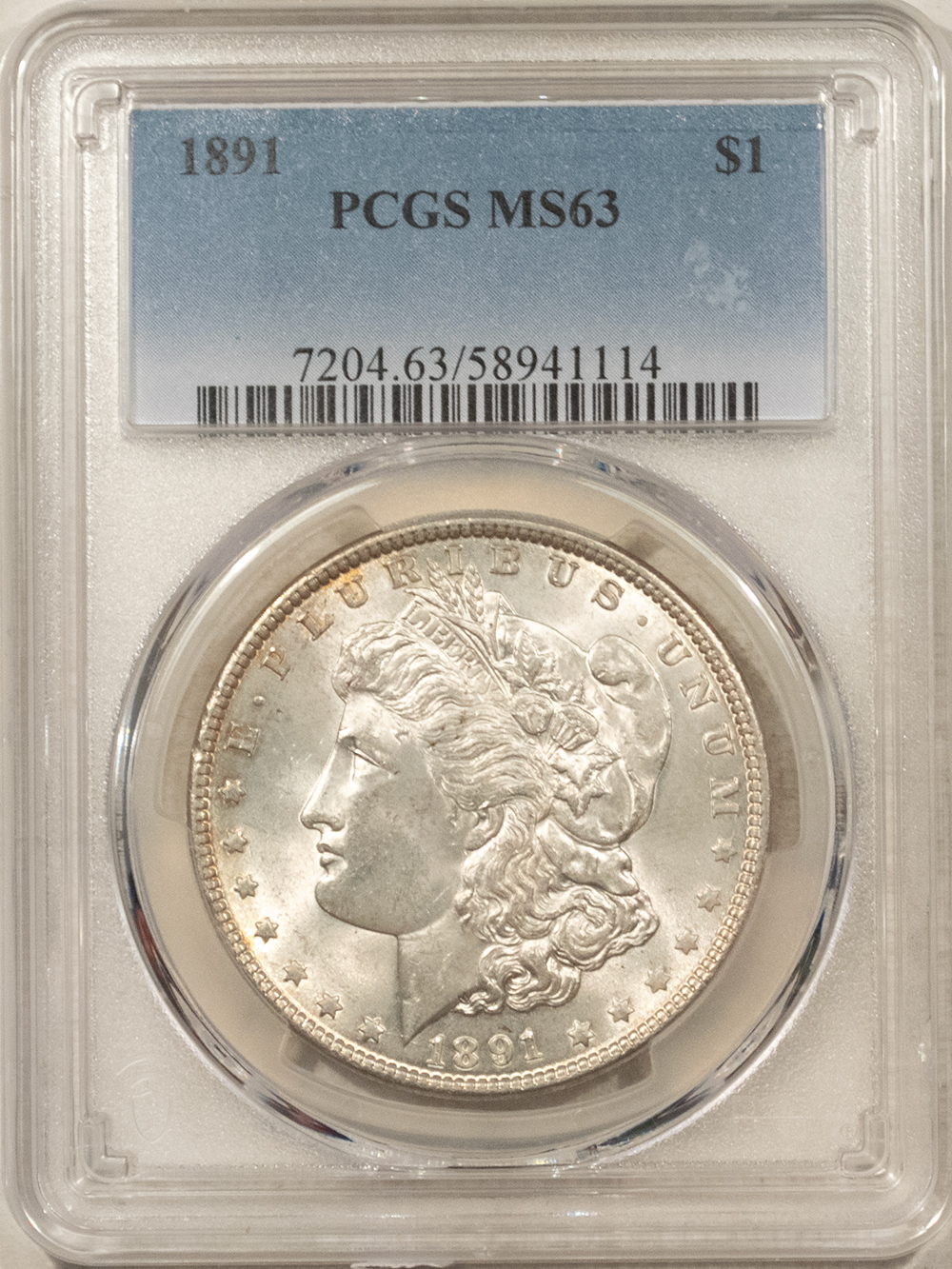 Dollars 1891 $1 MORGAN DOLLAR – PCGS MS-63 FRESH & FLASHY Dollars 1891 $1 MORGAN DOLLAR – PCGS MS-63 FRESH & FLASHY