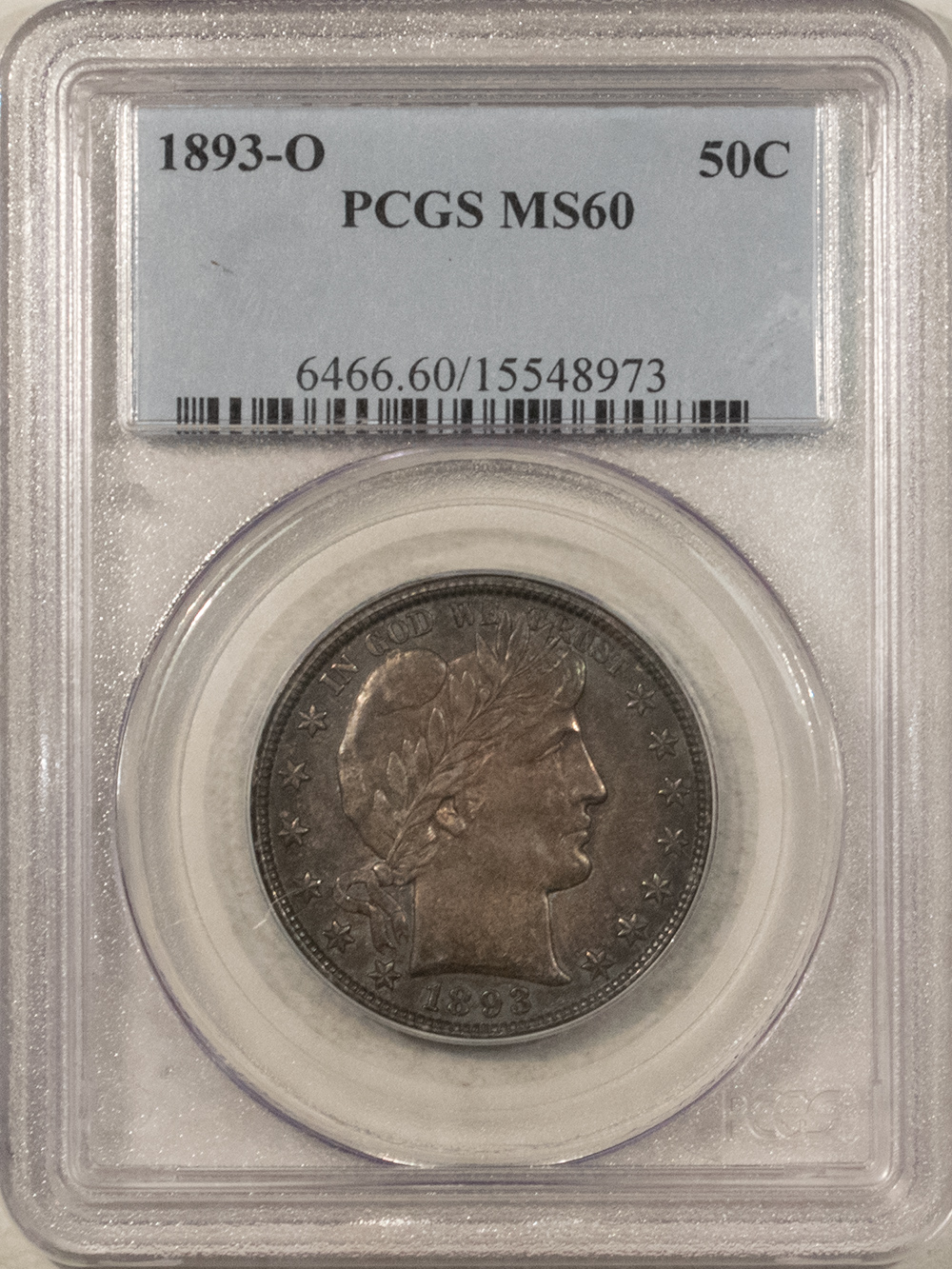 Barber Halves 1893-O BARBER HALF DOLLAR – PCGS MS-60, TOUGH DATE! Barber Halves 1893-O BARBER HALF DOLLAR – PCGS MS-60, TOUGH DATE!