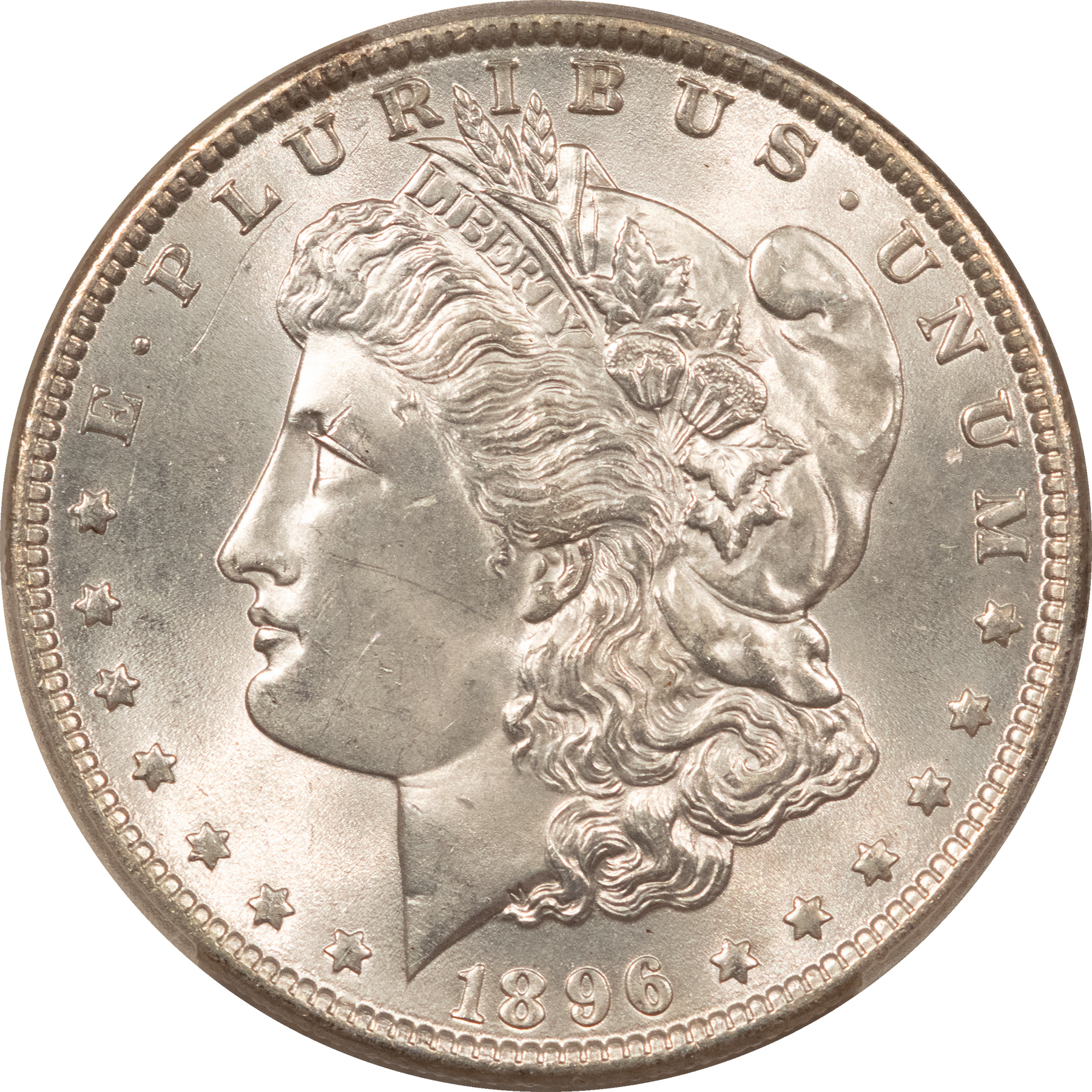 Dollars 1896 $1 MORGAN DOLLAR – PCGS MS-63, 64+ QUALITY! PREMIUM QUALITY! Dollars 1896 $1 MORGAN DOLLAR – PCGS MS-63, 64+ QUALITY! PREMIUM QUALITY!