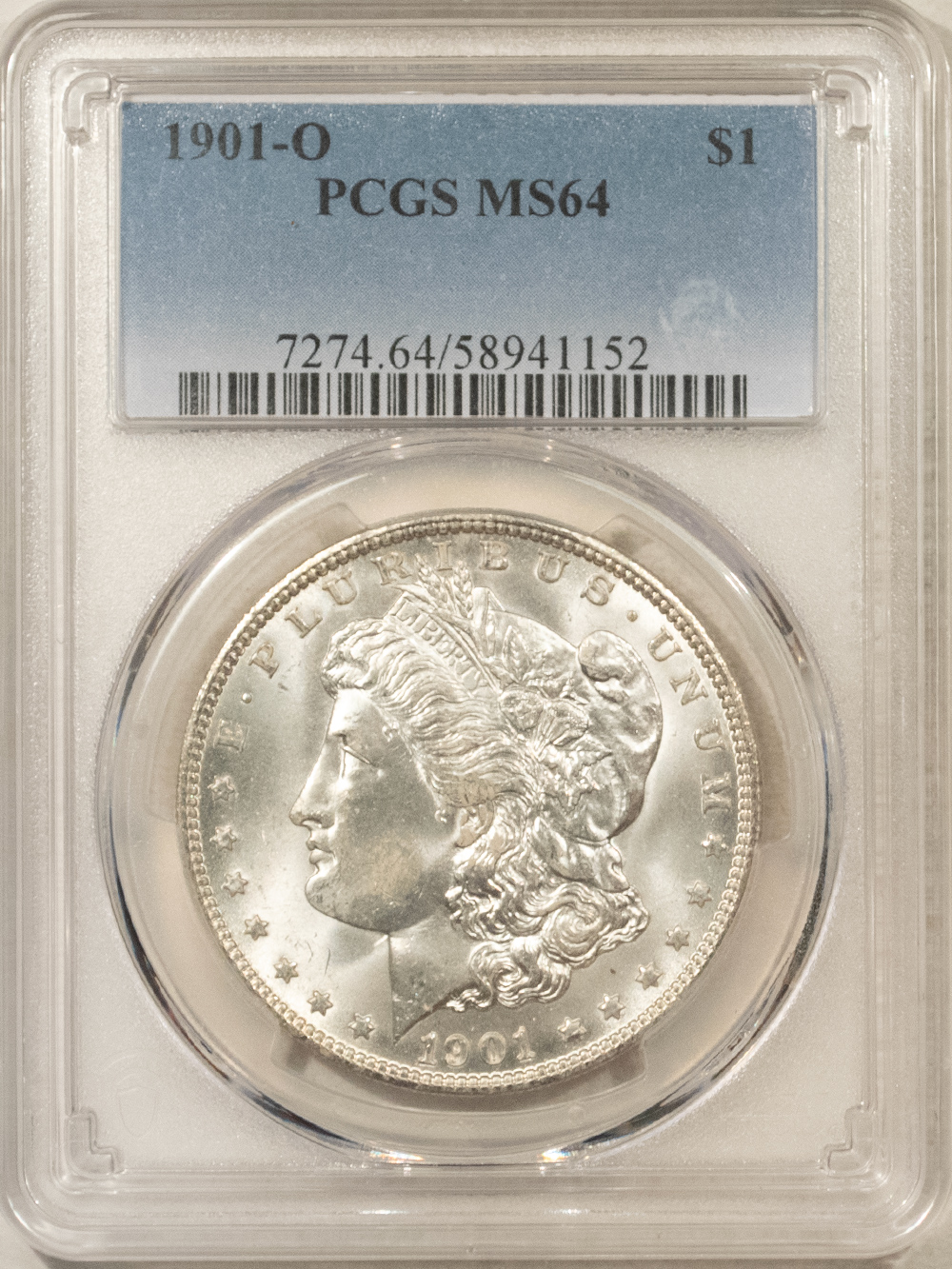 Dollars 1901-O $1 MORGAN DOLLAR – PCGS MS-64 BLAST WHITE! Dollars 1901-O $1 MORGAN DOLLAR – PCGS MS-64 BLAST WHITE!