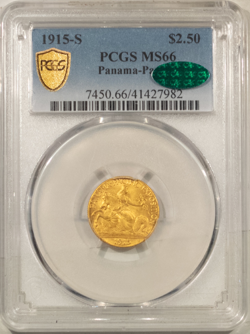 CAC Approved Coins 1915-S $2.50 PAN-PAC GOLD COMMEMORATIVE – PCGS MS-66, ORIGINAL, FRESH & CAC! CAC Approved Coins 1915-S $2.50 PAN-PAC GOLD COMMEMORATIVE – PCGS MS-66, ORIGINAL, FRESH & CAC!