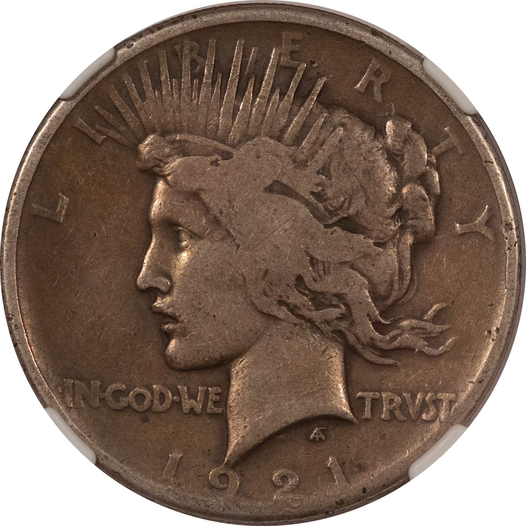 Dollars 1921 $1 HIGH RELIEF PEACE DOLLAR – NGC VG-8 Dollars 1921 $1 HIGH RELIEF PEACE DOLLAR – NGC VG-8