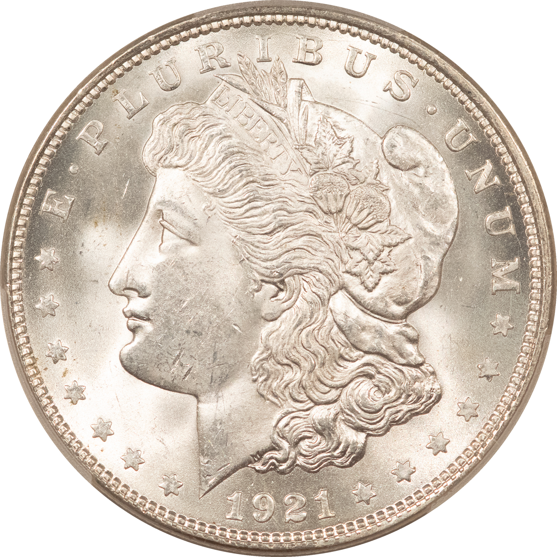 Dollars 1921 $1 MORGAN DOLLAR – PCGS MS-63 BLAZING WHITE! Dollars 1921 $1 MORGAN DOLLAR – PCGS MS-63 BLAZING WHITE!