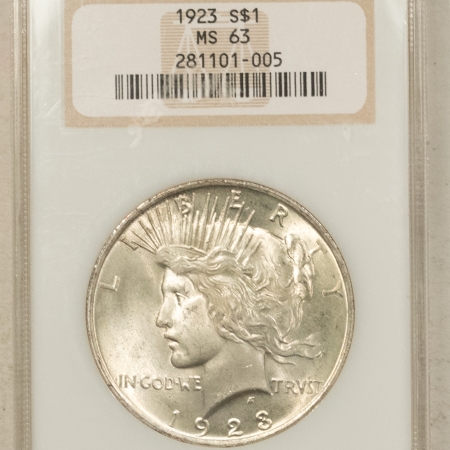Dollars 1923 $1 PEACE DOLLAR – NGC MS-63 FATTIE HOLDER, FRESH & SUPER PREMIUM QUALITY!