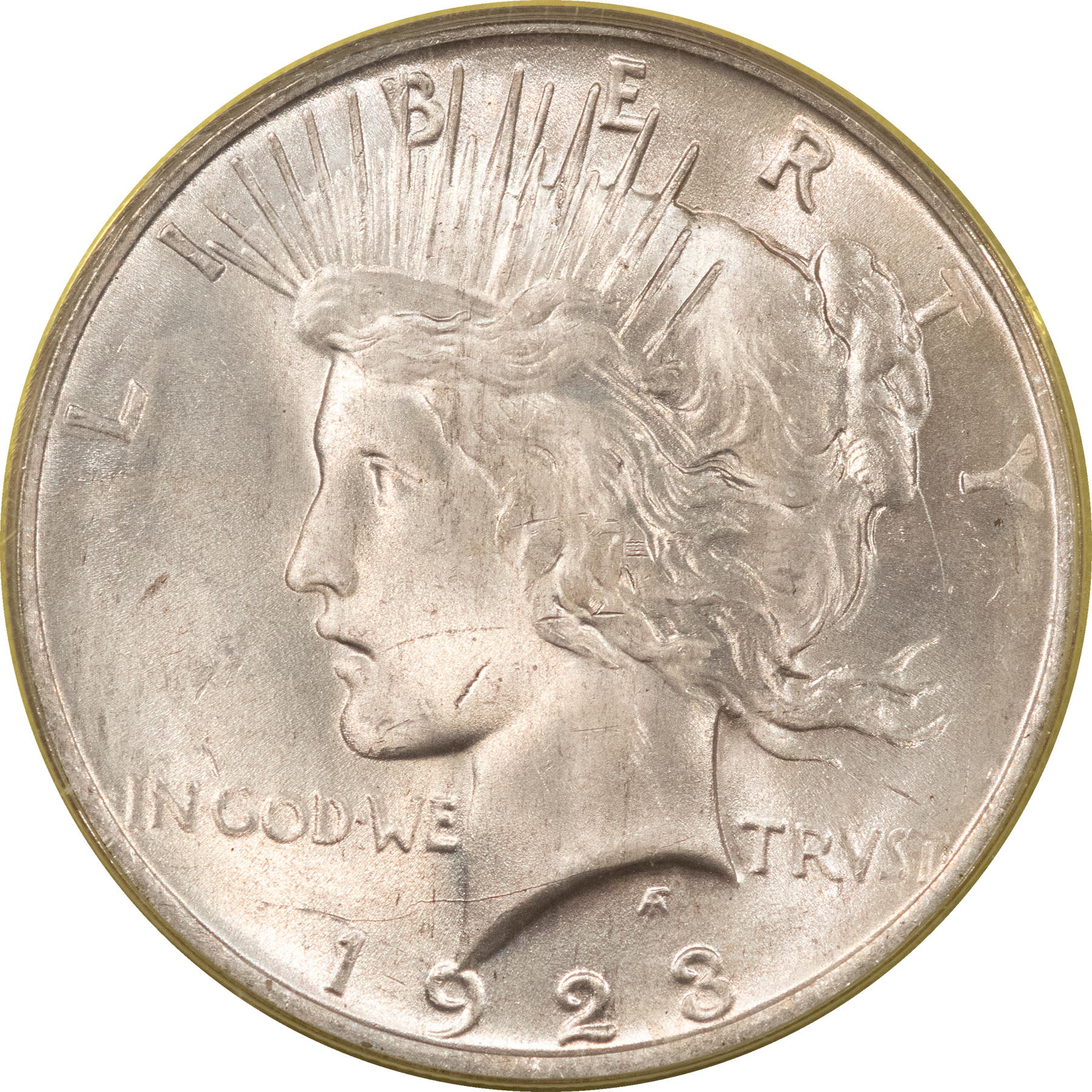 Dollars 1923 $1 PEACE DOLLAR – PCGS MS-64, OLD GREEN HOLDER, FRESH & PREMIUM QUALITY+! Dollars 1923 $1 PEACE DOLLAR – PCGS MS-64, OLD GREEN HOLDER, FRESH & PREMIUM QUALITY+!