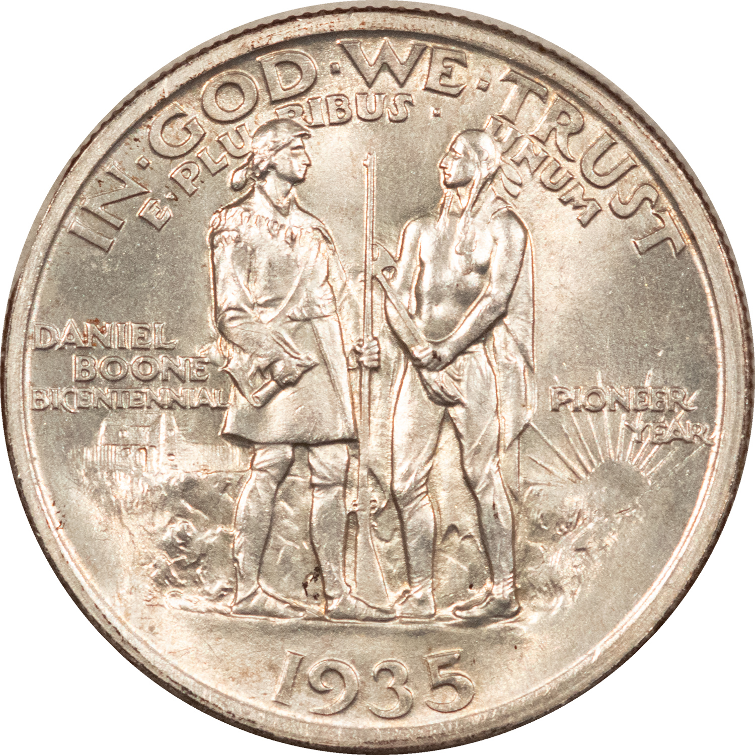 Early Commems 1935 BOONE COMMEMORATIVE HALF DOLLAR – UNCIRCULATED, WHITE AND CHOICE! Early Commems 1935 BOONE COMMEMORATIVE HALF DOLLAR – UNCIRCULATED, WHITE AND CHOICE!