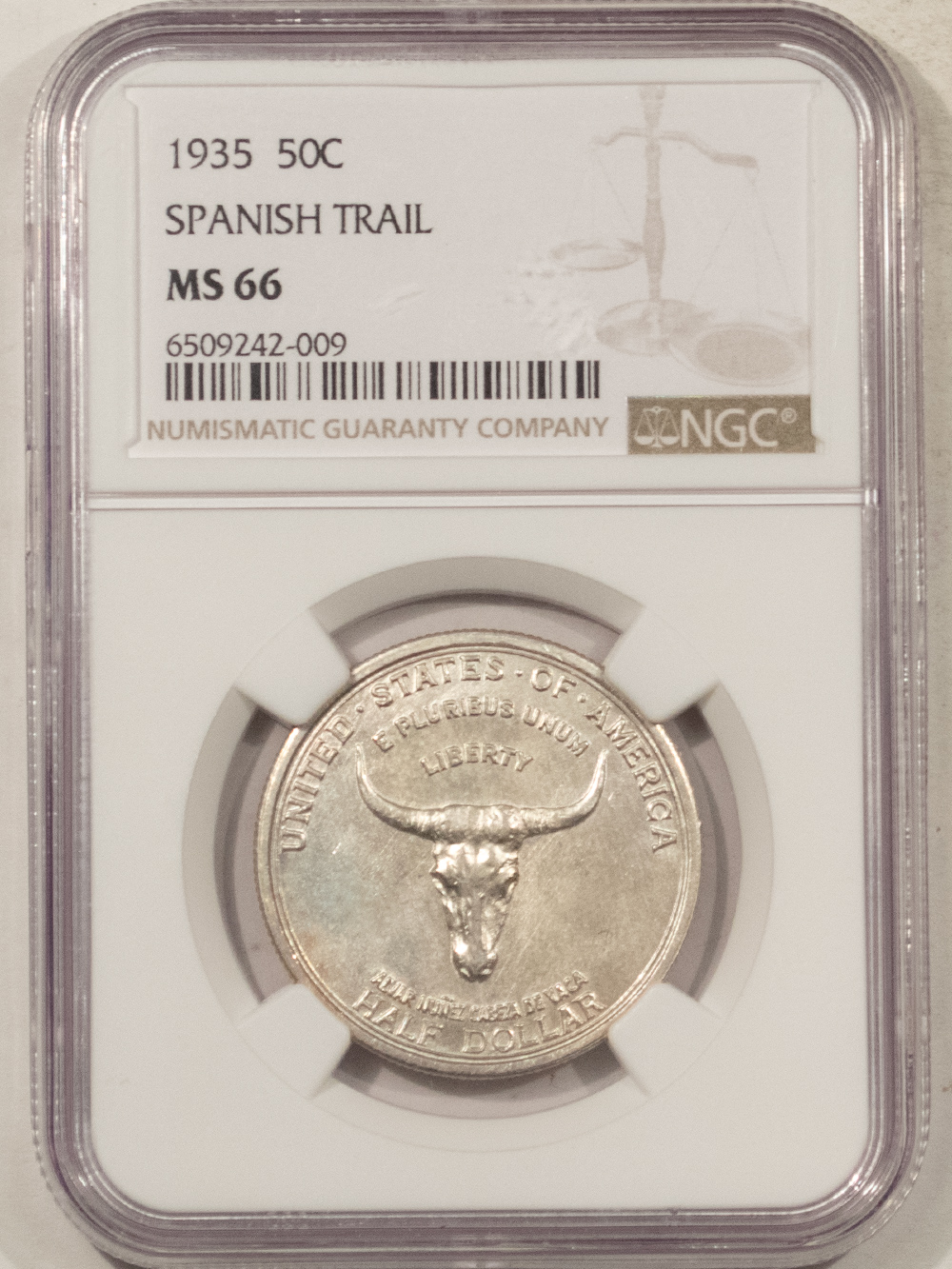 Early Commems 1935 SPANISH TRAIL COMMEMORATIVE HALF DOLLAR NGC MS-66 LOOKS 67! SUPER FRESH PQ! Early Commems 1935 SPANISH TRAIL COMMEMORATIVE HALF DOLLAR NGC MS-66 LOOKS 67! SUPER FRESH PQ!