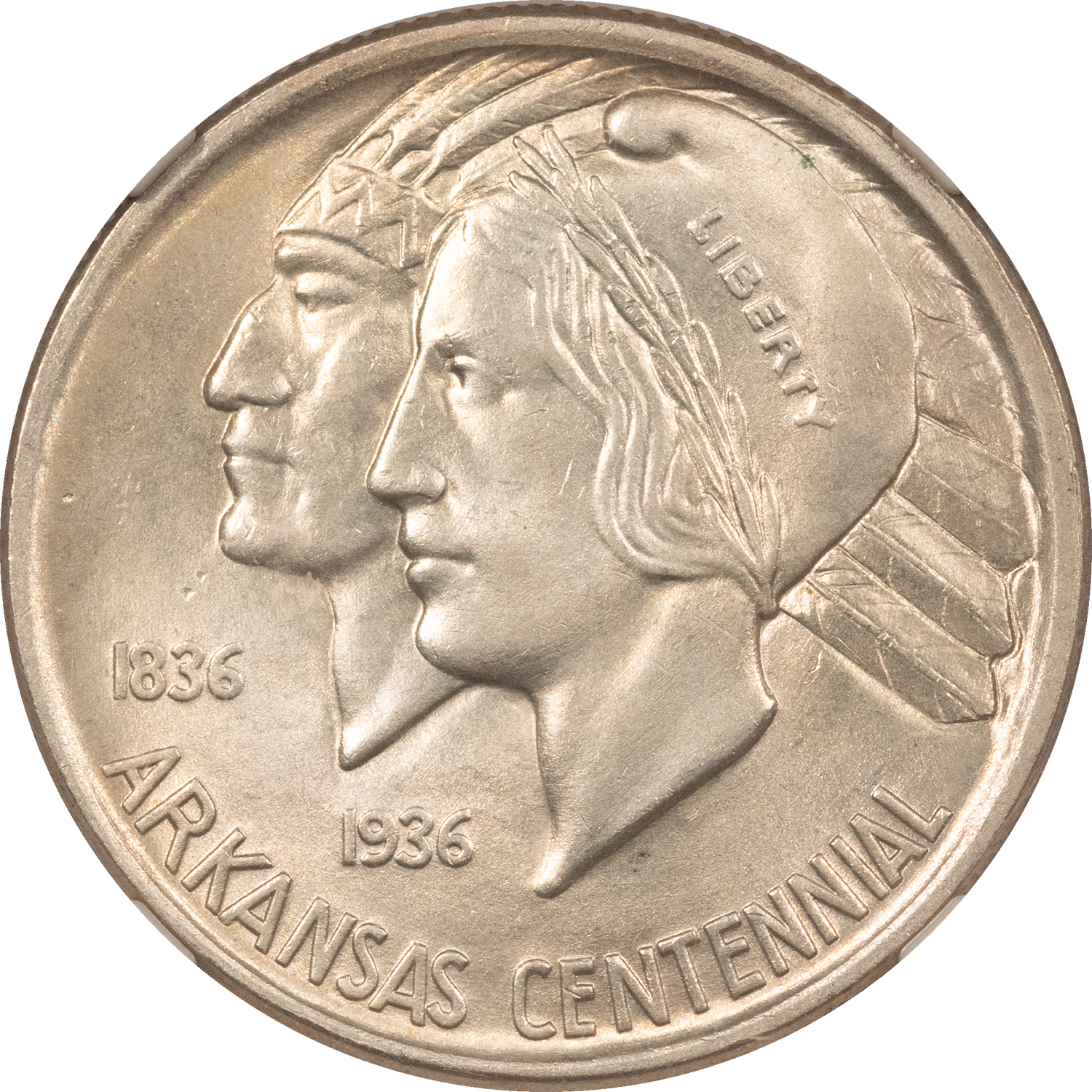 Early Commems 1936 ARKANSAS COMMEMORATIVE HALF DOLLAR – NGC MS-64 Early Commems 1936 ARKANSAS COMMEMORATIVE HALF DOLLAR – NGC MS-64