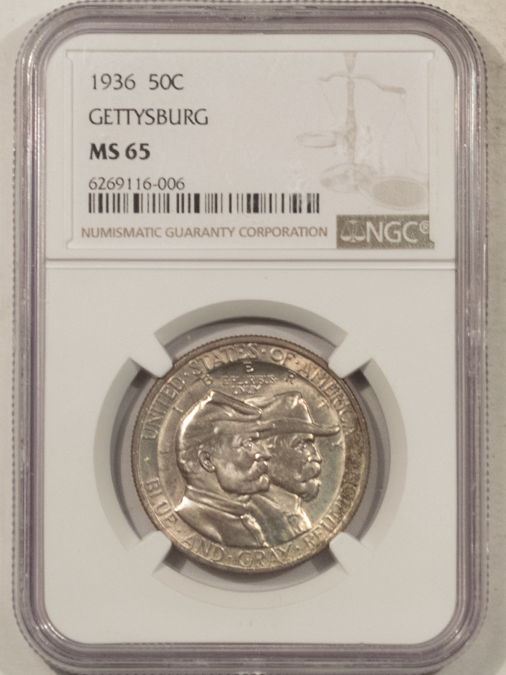 Early Commems 1936 GETTYSBURG COMMEMORATIVE HALF DOLLAR – NGC MS-65, FRESH GEM! Early Commems 1936 GETTYSBURG COMMEMORATIVE HALF DOLLAR – NGC MS-65, FRESH GEM!