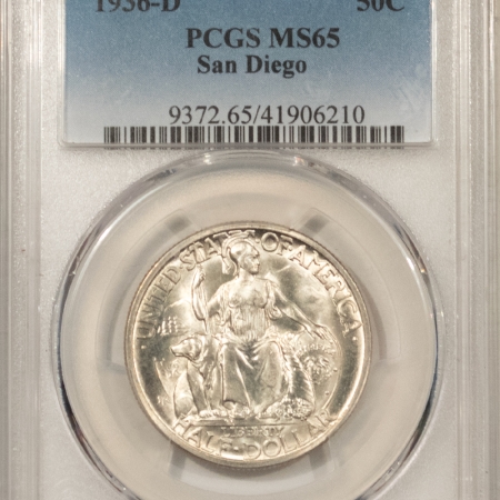 Early Commems 1936-D SAN DIEGO COMMEMORATIVE HALF DOLLAR – PCGS MS-65, 66+ QUALITY! PQ!