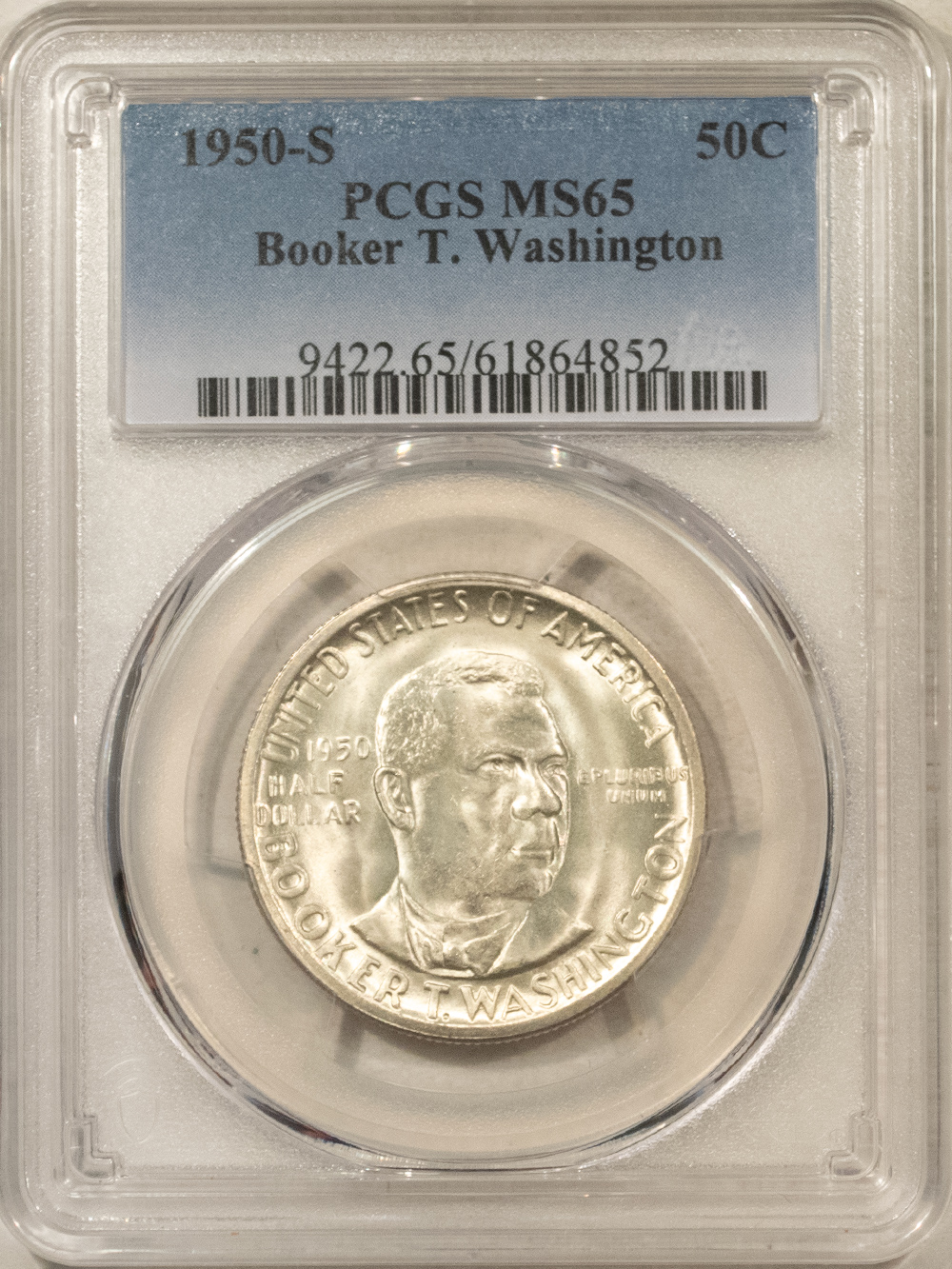 Early Commems 1950-S BOOKER T WASHINGTON COMMEMORATIVE HALF DOLLAR – PCGS MS-65! Early Commems 1950-S BOOKER T WASHINGTON COMMEMORATIVE HALF DOLLAR – PCGS MS-65!