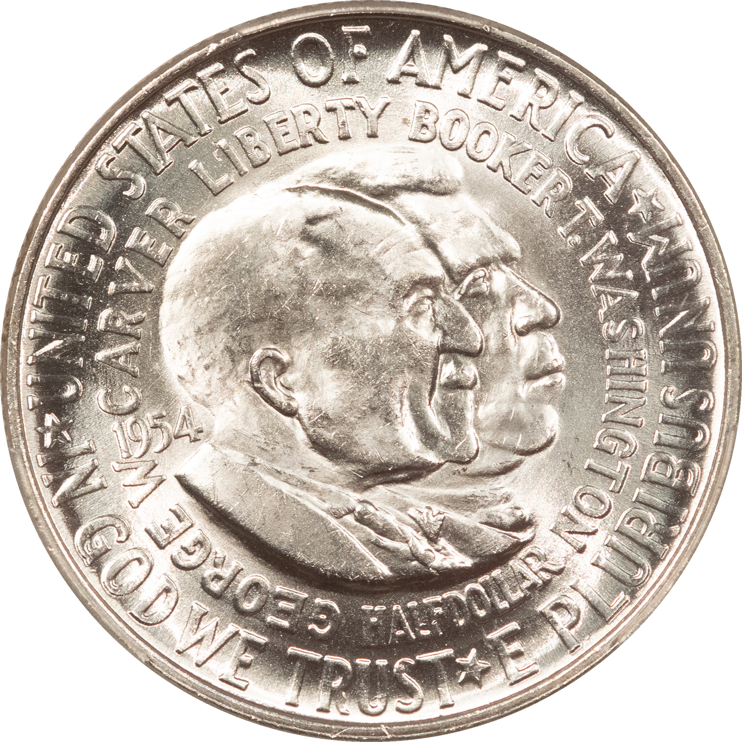 Early Commems 1954 WASHINGTON-CARVER COMMEMORATIVE HALF DOLLAR – PCGS MS-64, WHITE & PQ! Early Commems 1954 WASHINGTON-CARVER COMMEMORATIVE HALF DOLLAR – PCGS MS-64, WHITE & PQ!