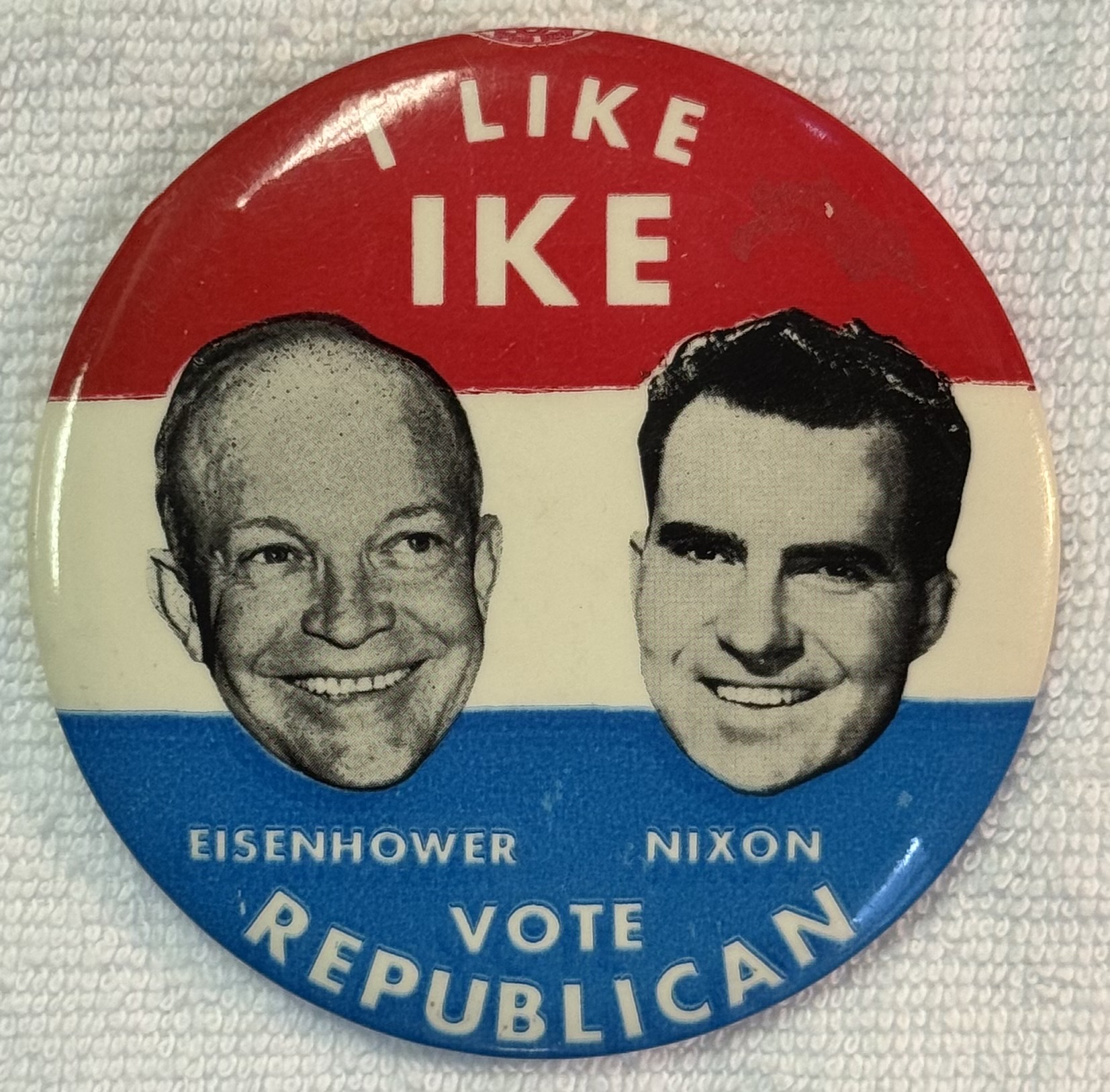 New Store Items 1952-56 EISENHOWER-NIXON 3 1/2″ CAMPAIGN CELLULOID JUGATE CAMPAIGN BUTTON-MINT! New Store Items 1952-56 EISENHOWER-NIXON 3 1/2″ CAMPAIGN CELLULOID JUGATE CAMPAIGN BUTTON-MINT!