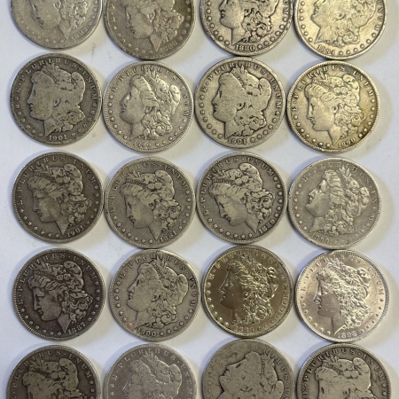 Dollars PRE 1921 MORGAN DOLLAR 20 COIN ROLL – CIRCULATED WITH ISSUES! MIXED DATES