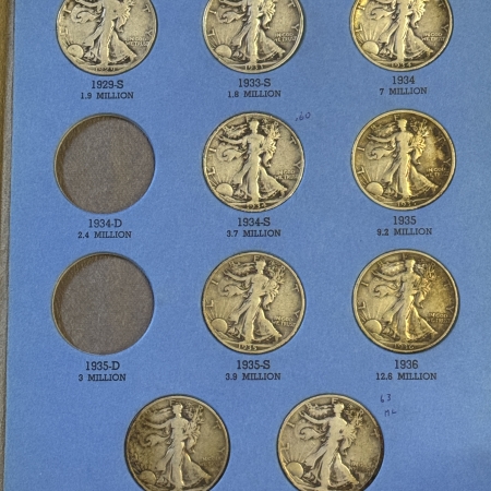 Half Dollars 1917-1947 51 COIN PARTIAL WALKING LIBERTY HALF DOLLAR SET – NICE CIRCS IN ALBUMS