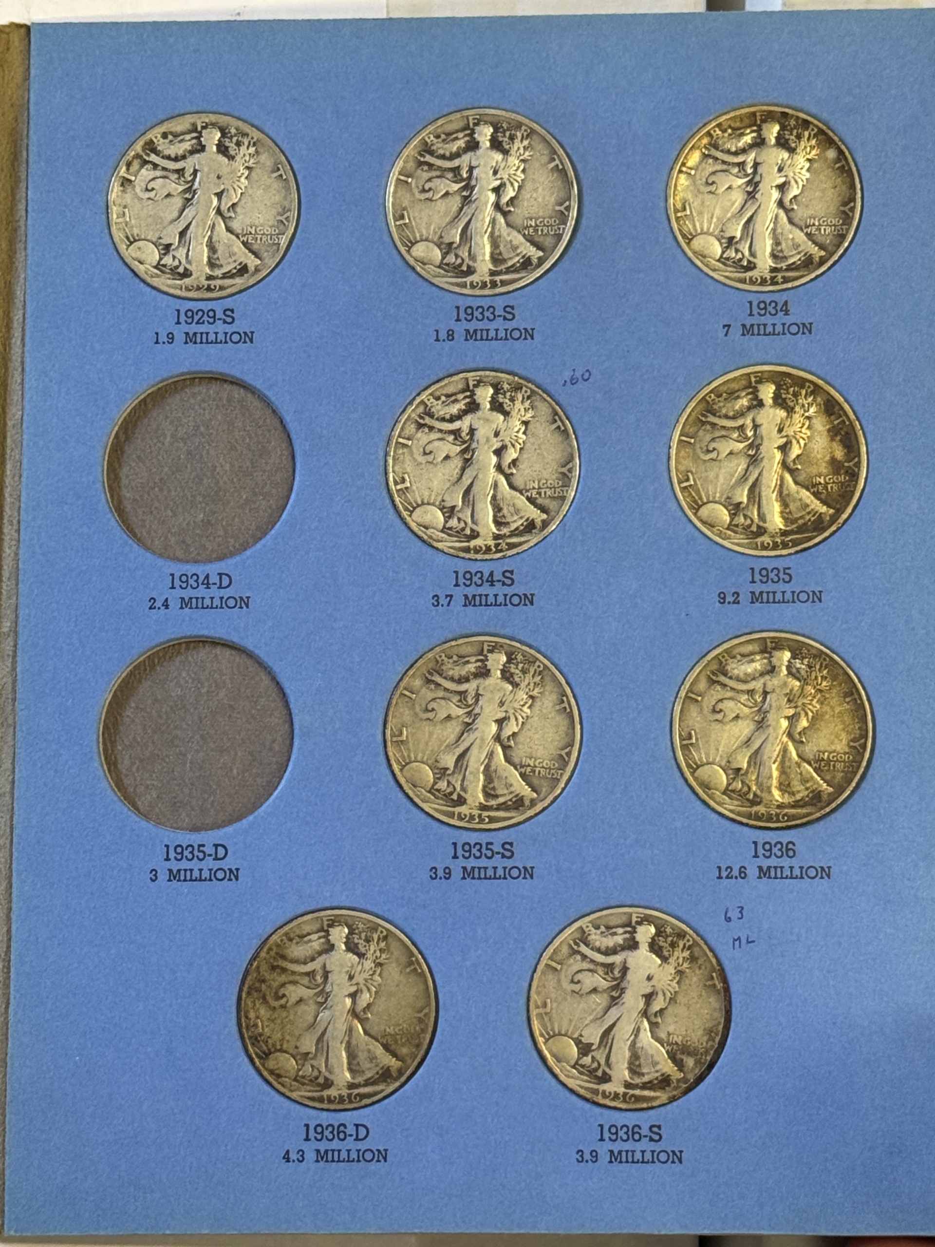 Half Dollars 1917-1947 51 COIN PARTIAL WALKING LIBERTY HALF DOLLAR SET – NICE CIRCS IN ALBUMS Half Dollars 1917-1947 51 COIN PARTIAL WALKING LIBERTY HALF DOLLAR SET – NICE CIRCS IN ALBUMS