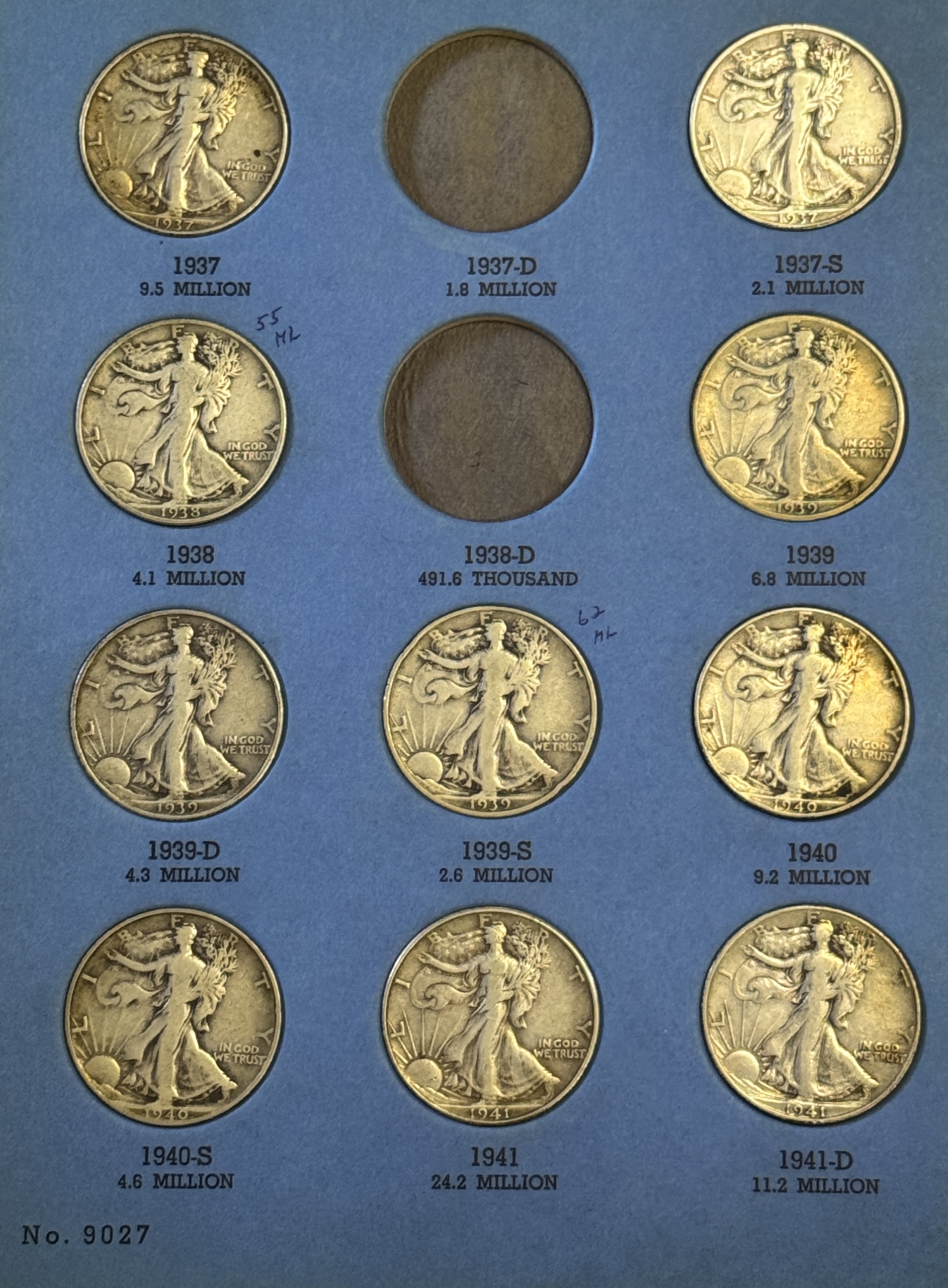 Half Dollars 1917-1947 51 COIN PARTIAL WALKING LIBERTY HALF DOLLAR SET – NICE CIRCS IN ALBUMS Half Dollars 1917-1947 51 COIN PARTIAL WALKING LIBERTY HALF DOLLAR SET – NICE CIRCS IN ALBUMS