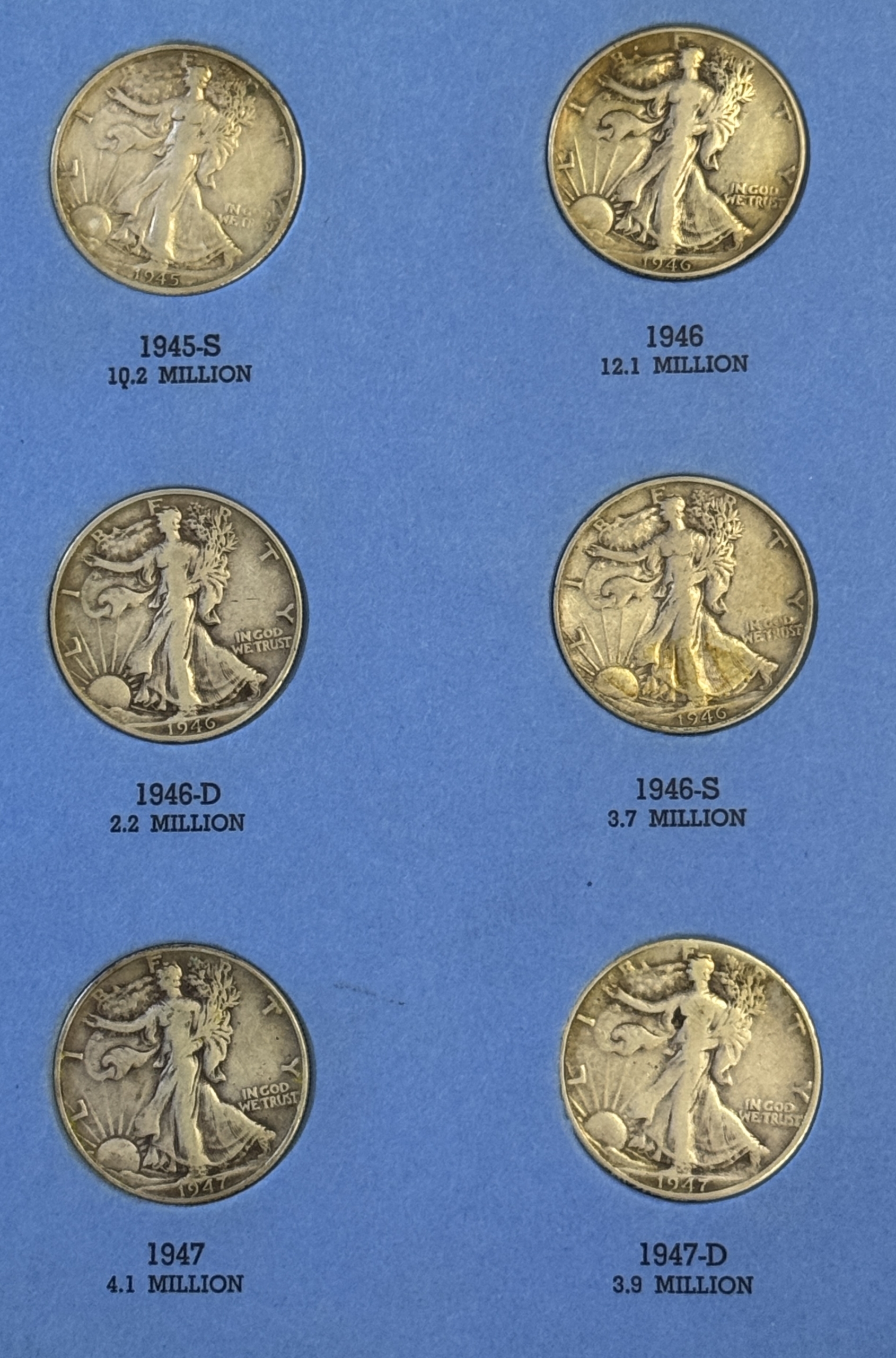 Half Dollars 1917-1947 51 COIN PARTIAL WALKING LIBERTY HALF DOLLAR SET – NICE CIRCS IN ALBUMS Half Dollars 1917-1947 51 COIN PARTIAL WALKING LIBERTY HALF DOLLAR SET – NICE CIRCS IN ALBUMS